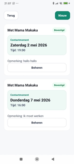 Makaku Melder scherm 2