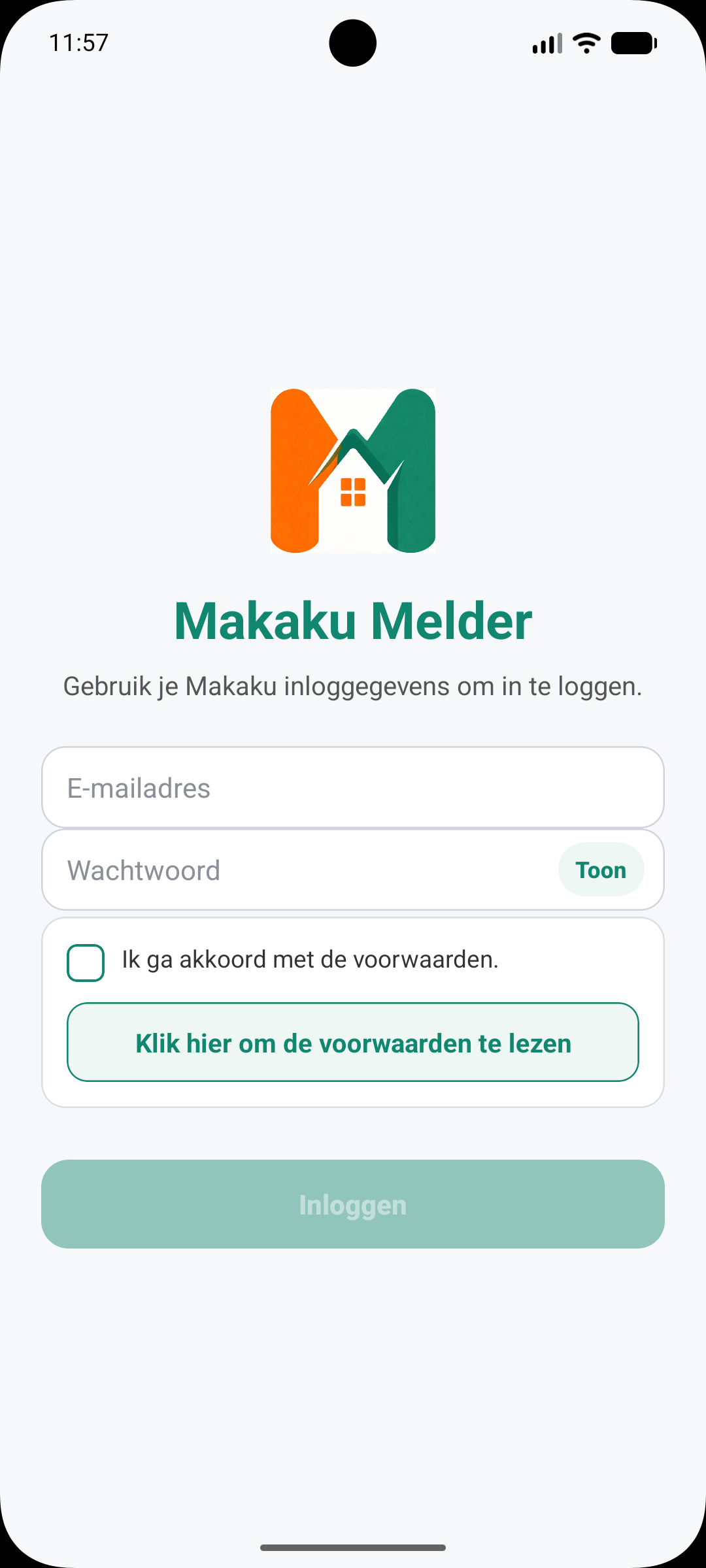 Makaku Melder scherm 1
