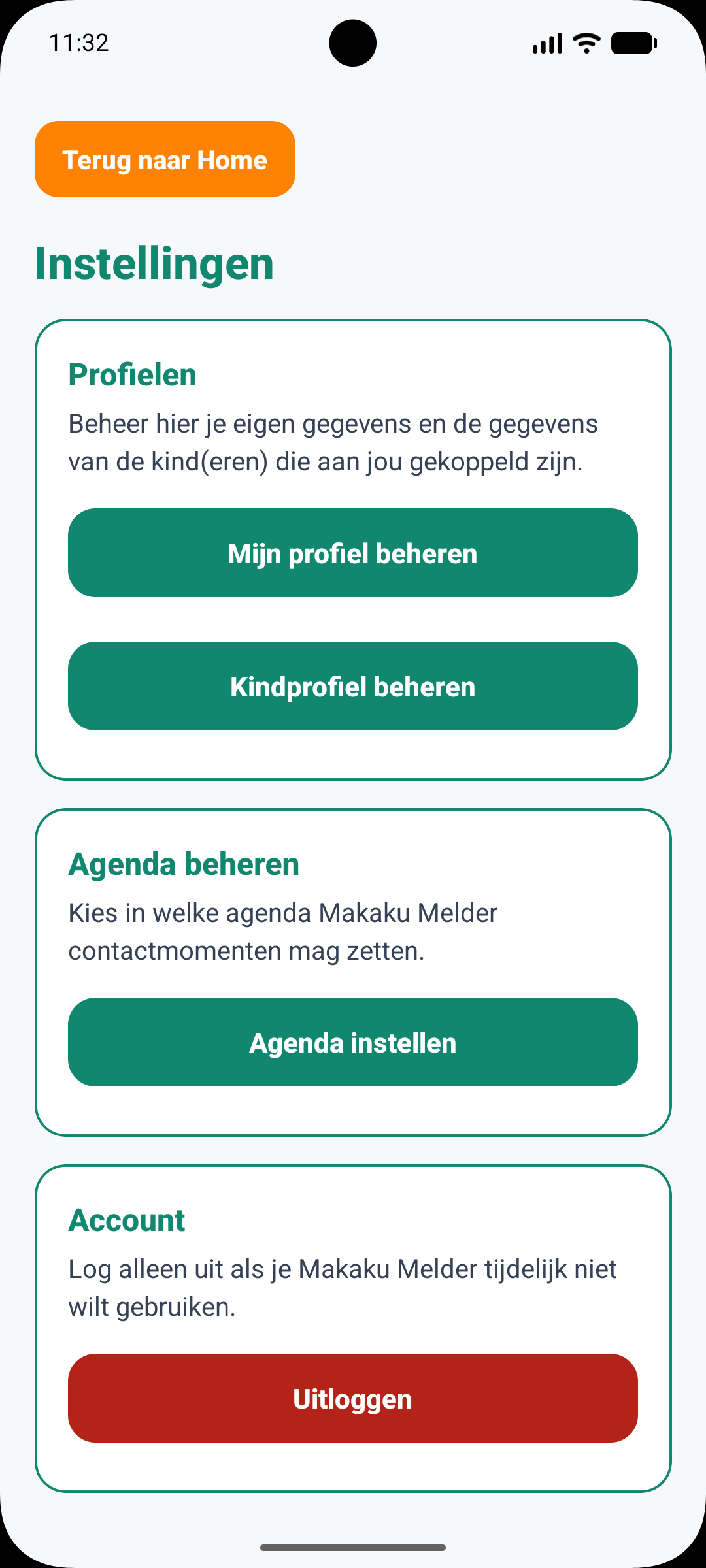 Makaku Melder scherm 3