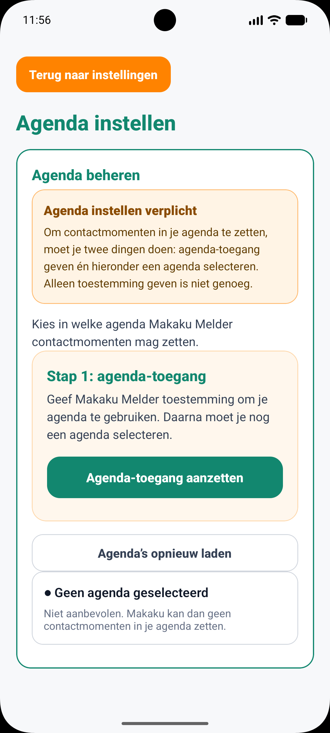 Makaku Melder scherm 5