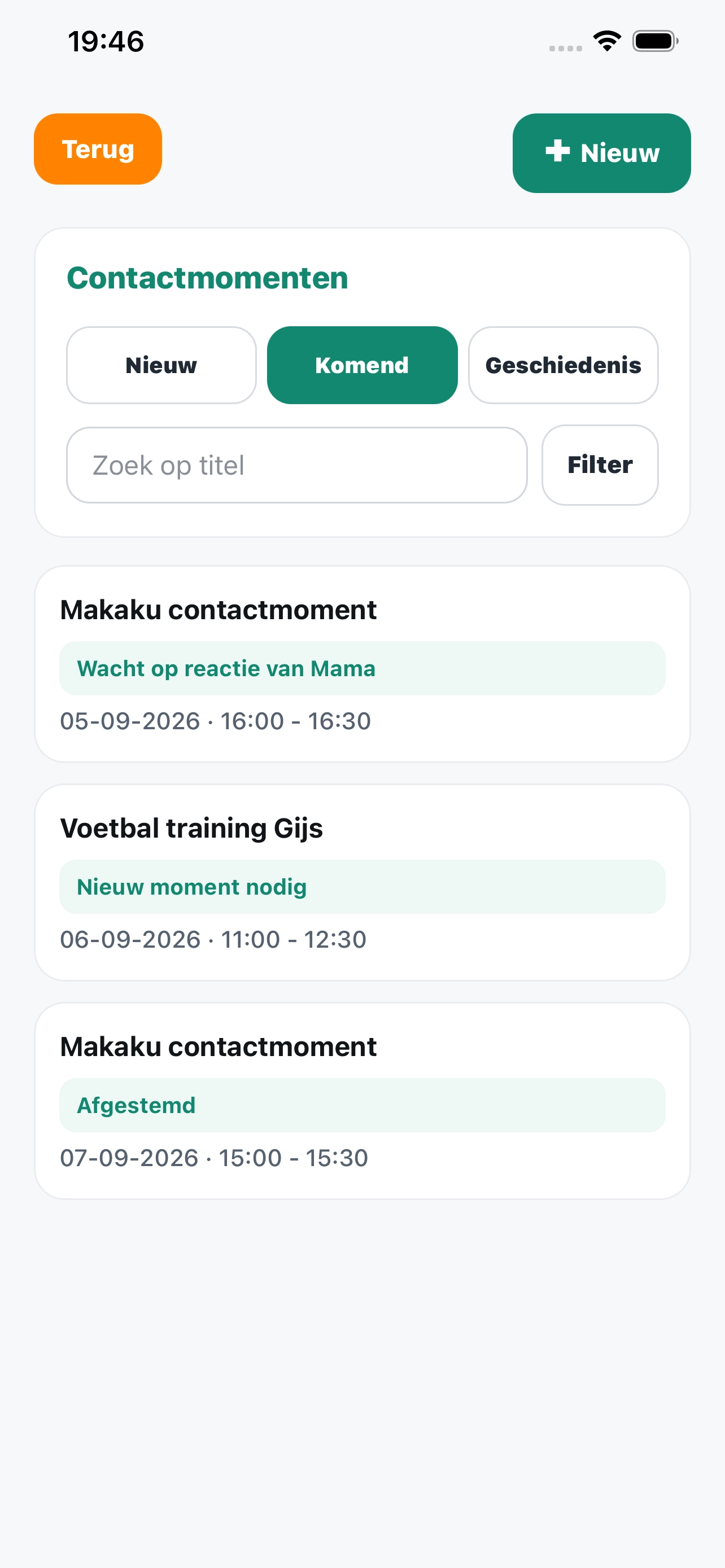 Makaku Melder scherm 3